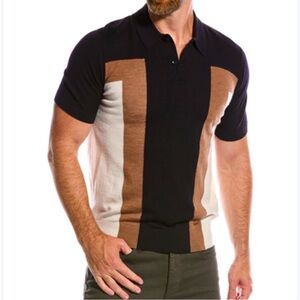 TED BAKER -Arbroth Twisted Yarn Polo in Dark Navy (Black) size 6